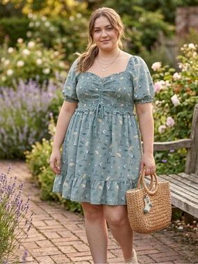 Harry Potter Dobby Floral Print Smock Dress Plus Size 2